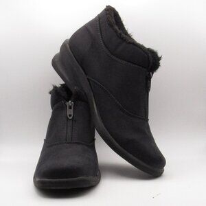 Toe Warmers Black Zipper Boots Size 9.5 Very Good Cond T12654 Made in Canada